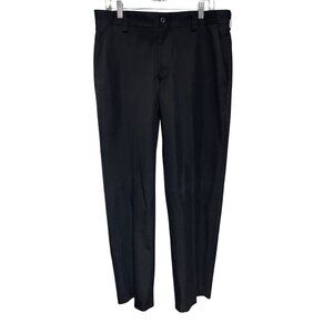 Kenneth Cole Reaction Mens Black Dress Pants 34x32 Polyester Flat Front